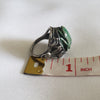 1920s Egyptian Revival Sterling Silver Faience Scarab Ring