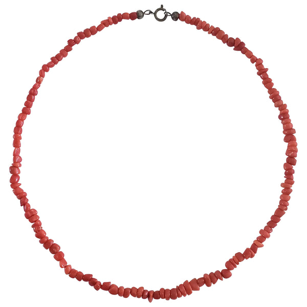 Circa 1915 Natural Red Coral Strand Necklace
