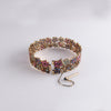 Retro Sapphires, Emeralds, & Diamonds Floral Bracelet in 14K Rose Gold