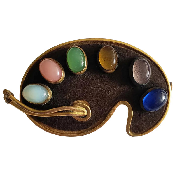 Late 1940s French Plaire Artists Palette Brooch